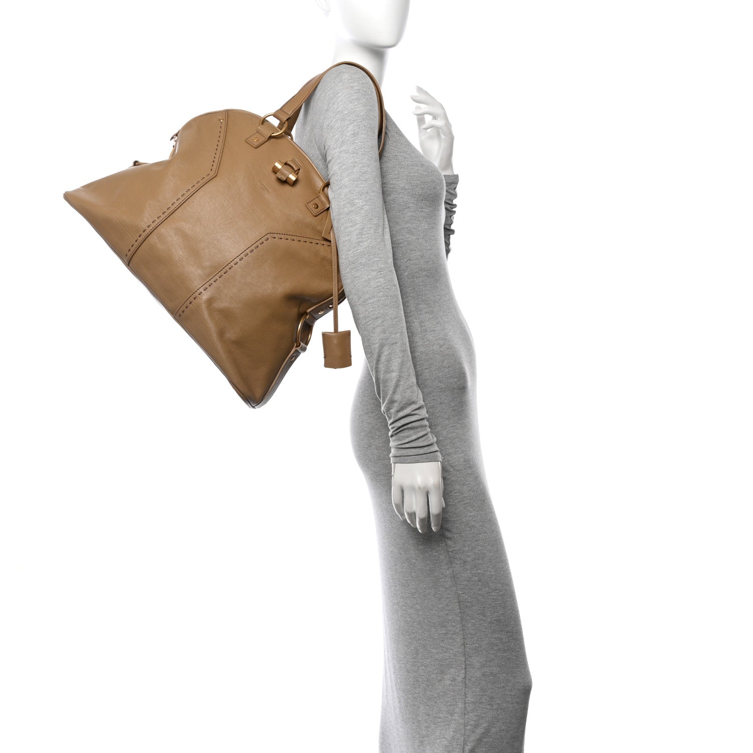 Saint Laurent Calfskin Oversized Muse Beige 2 of 10