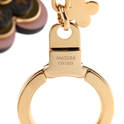 Louis Vuitton Brass Monogram Blooming Flowers Bag Charm Key Holder Rose Ballerine 3 of 4