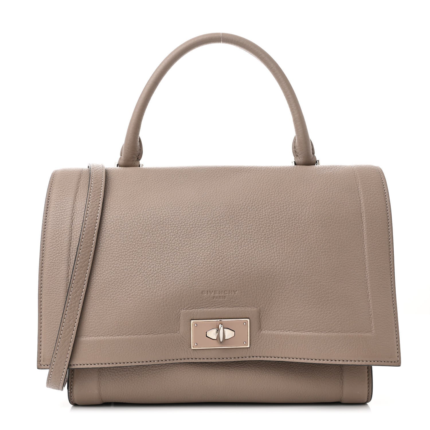 Givenchy Grained Calfskin Small Shark Lock Satchel Mastic 1 of 10