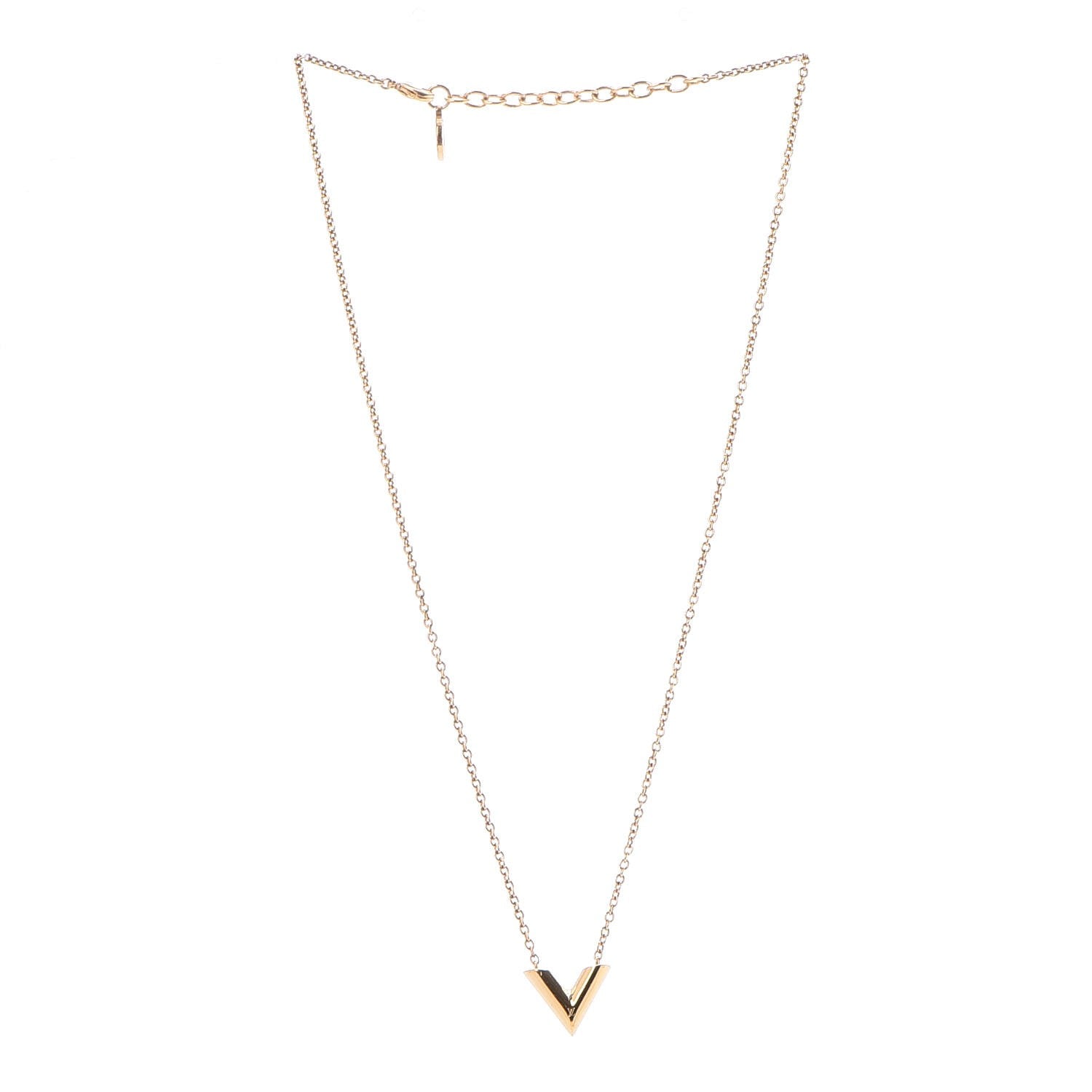 Louis Vuitton Essential V Necklace Gold 3 of 5