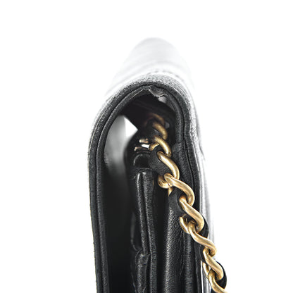Chanel Lambskin Quilted Boy Wallet On Chain WOC Black 18 of 20