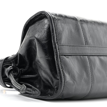 Prada Glossy Calfskin Triangle Medium Bonnie Shoulder Bag Black 9 of 11