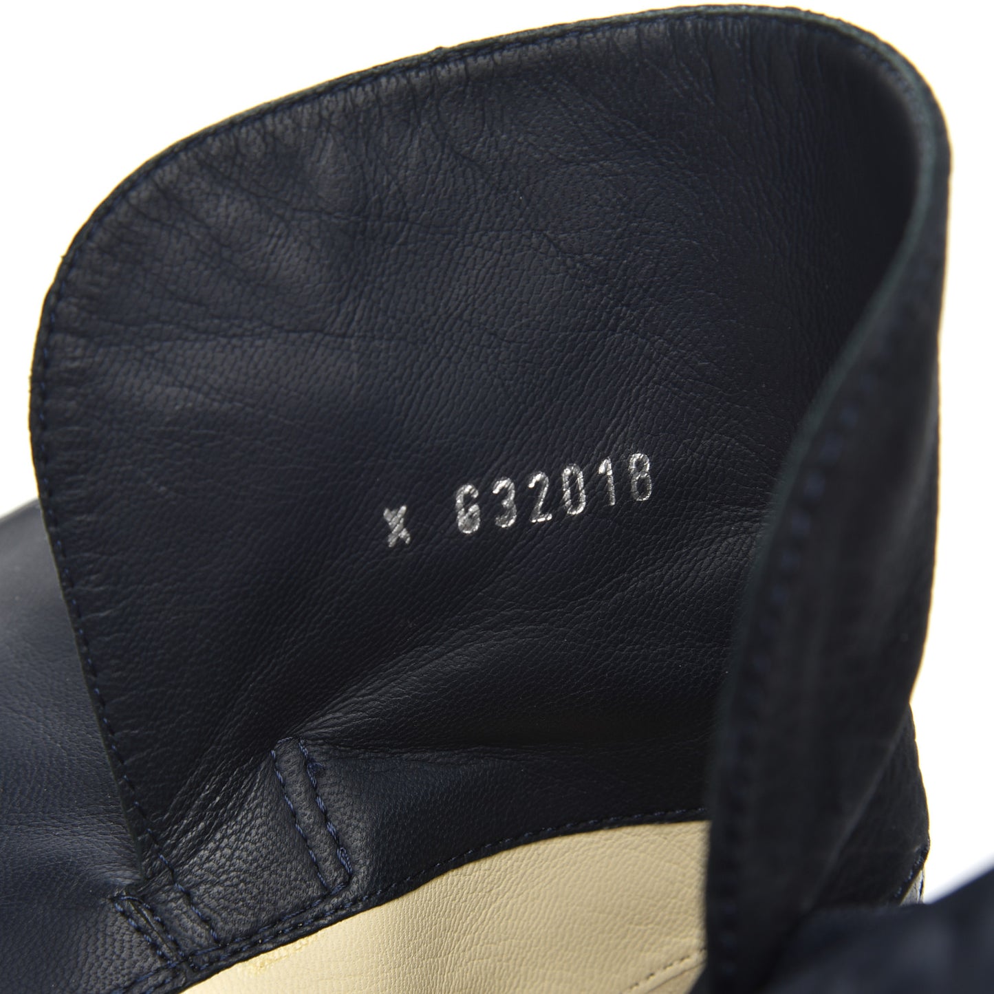 Suede Goatskin Fantasy Quilted Short Boots 37.5 Navy