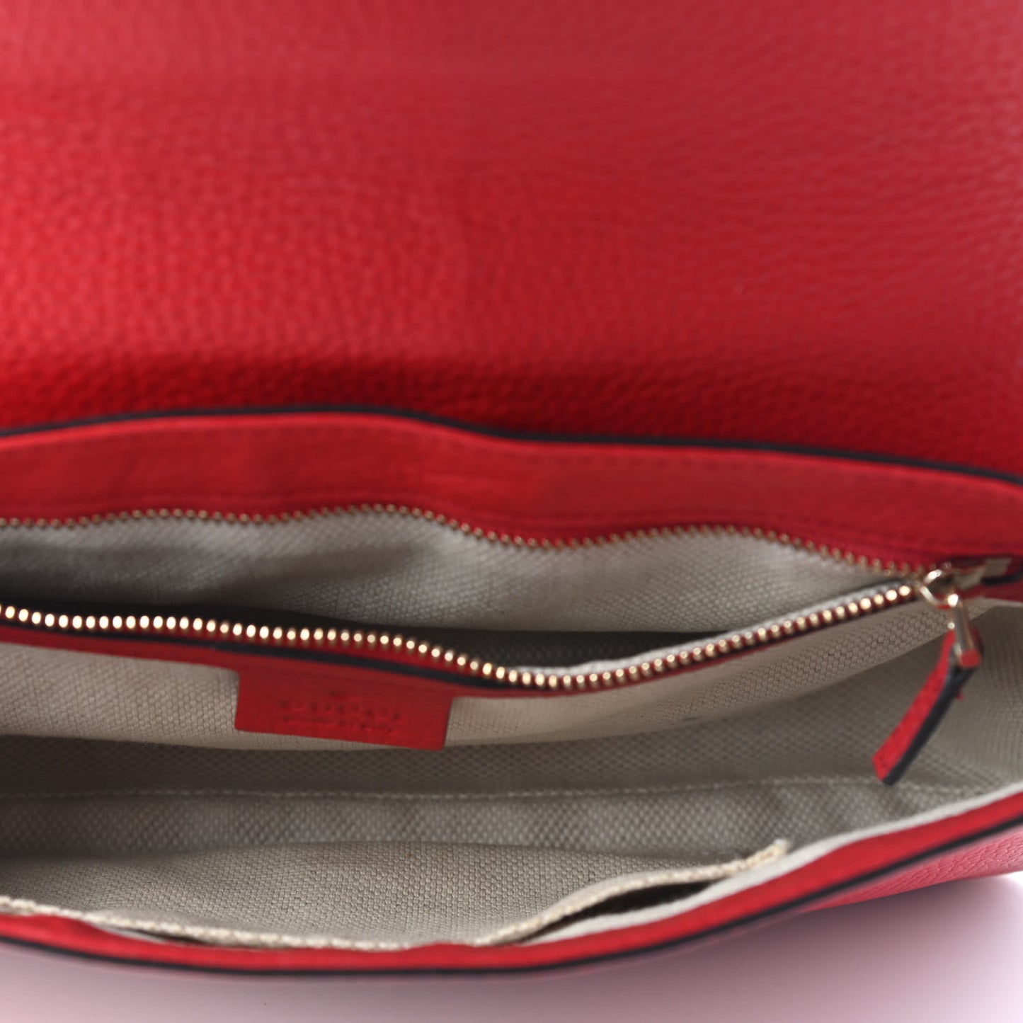 Pebbled Calfskin Medium Soho Flap Crossbody Red