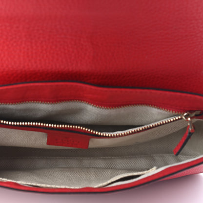 Gucci Pebbled Calfskin Medium Soho Flap Crossbody Red 5 of 9