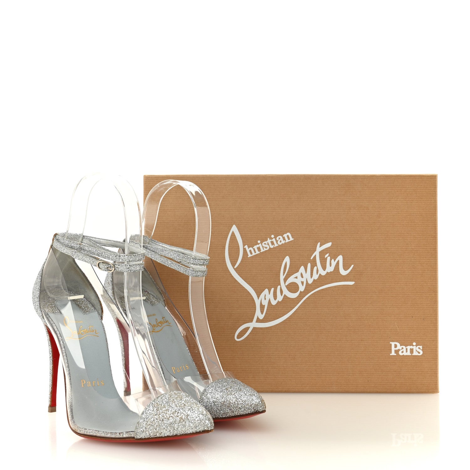 Christian Louboutin Glitter PVC Un Bout 100 Pumps 35 Silver 12 of 12