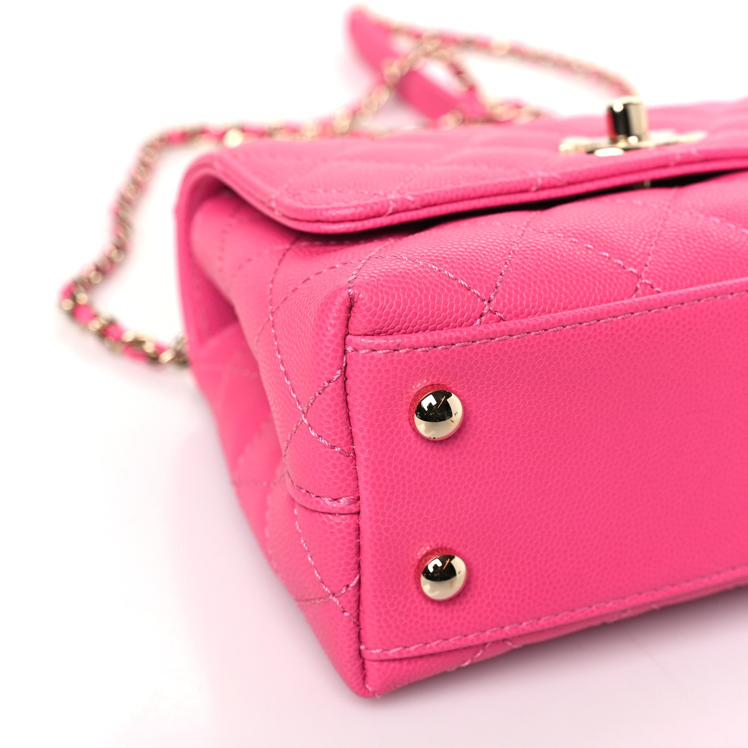 Chanel Caviar Quilted Extra Mini Coco Handle Flap Rose 8 of 10