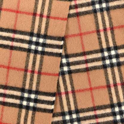 Burberry Lambswool Check Fringe Scarf Camel 3 of 4