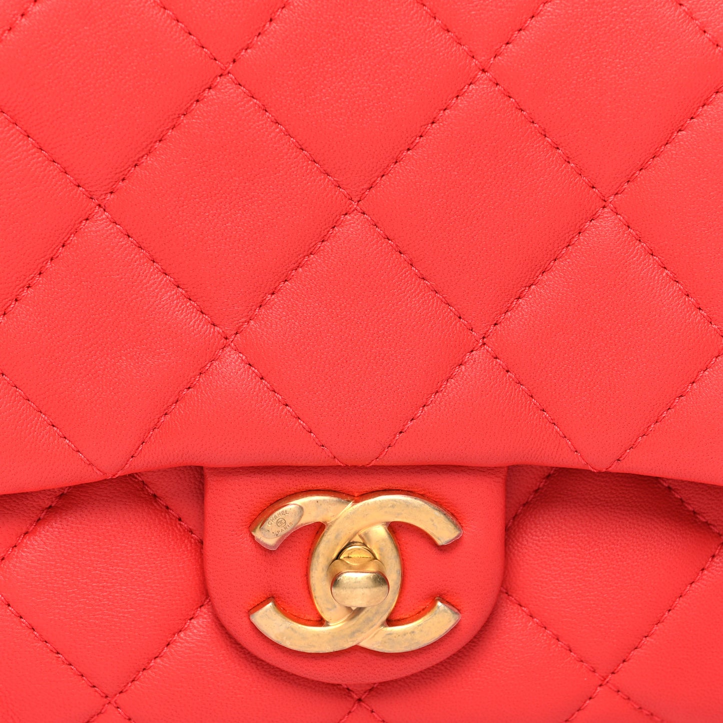Lambskin Quilted Side-Packs Red