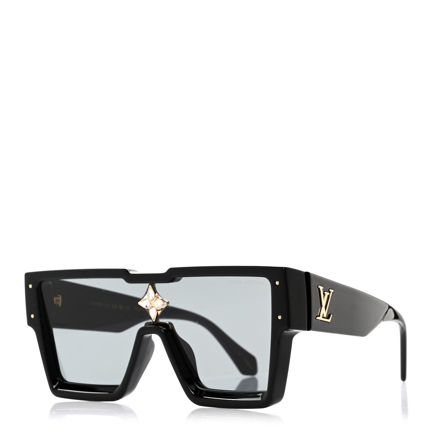 Louis Vuitton Acetate Swarovski Crystal Cyclone Sunglasses Z1578W Black 1 of 7