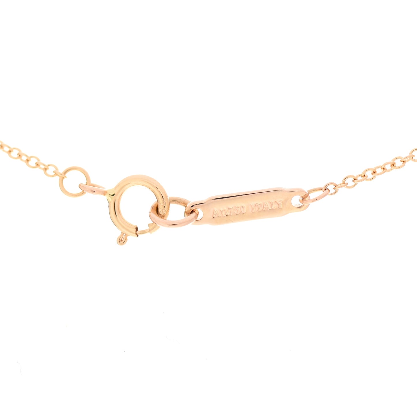 18K Rose Gold Diamond Fleur de Lis Key Bar Pendant Necklace