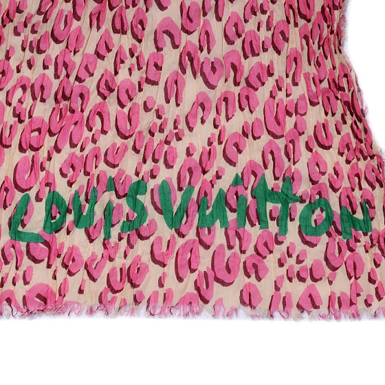 Louis Vuitton Cotton Leopard Pareo Blanc Corail 5 of 7