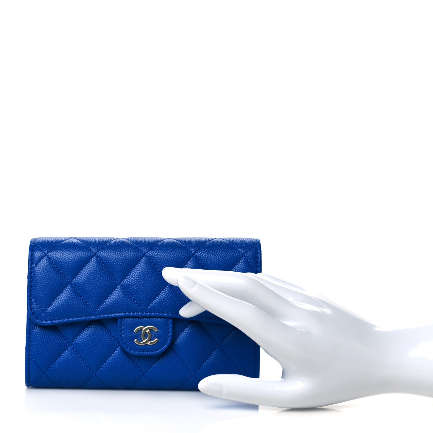 Chanel Caviar Quilted Medium Flap Wallet Blue 2 of 8