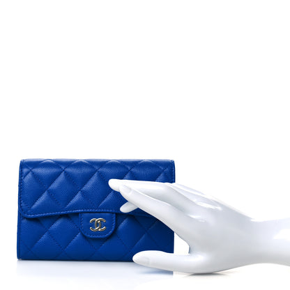Chanel Caviar Quilted Medium Flap Wallet Blue 2 of 8