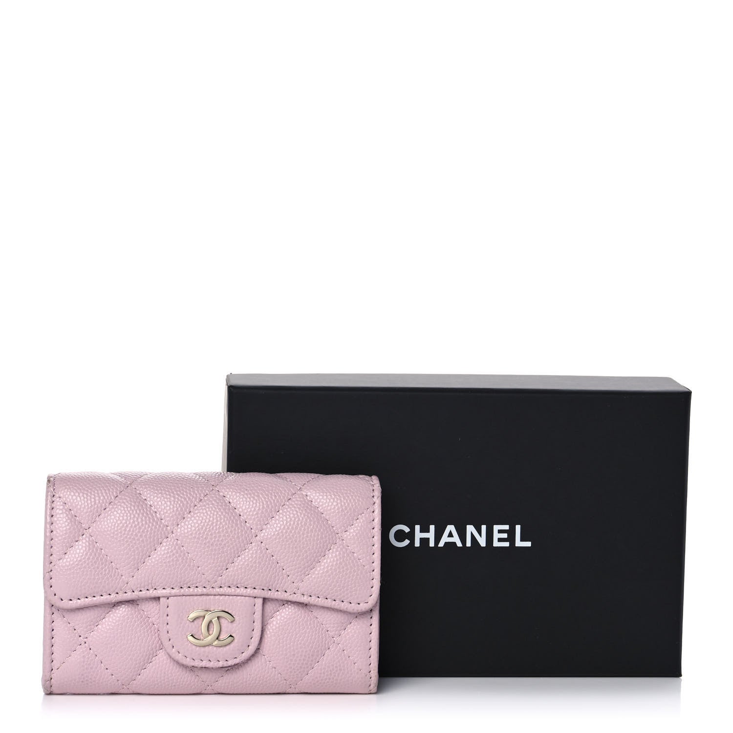 Chanel Caviar Quilted Flap Card Holder Wallet Light Pink 14 of 14