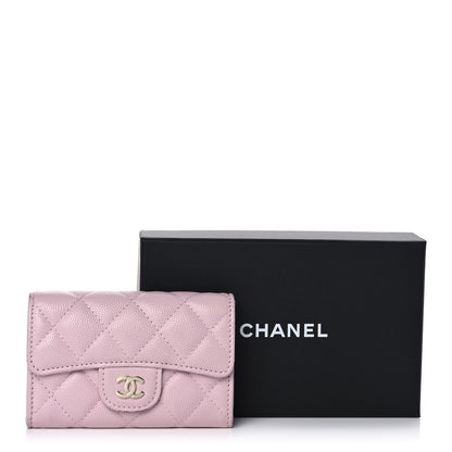Chanel Caviar Quilted Flap Card Holder Wallet Light Pink 14 of 14