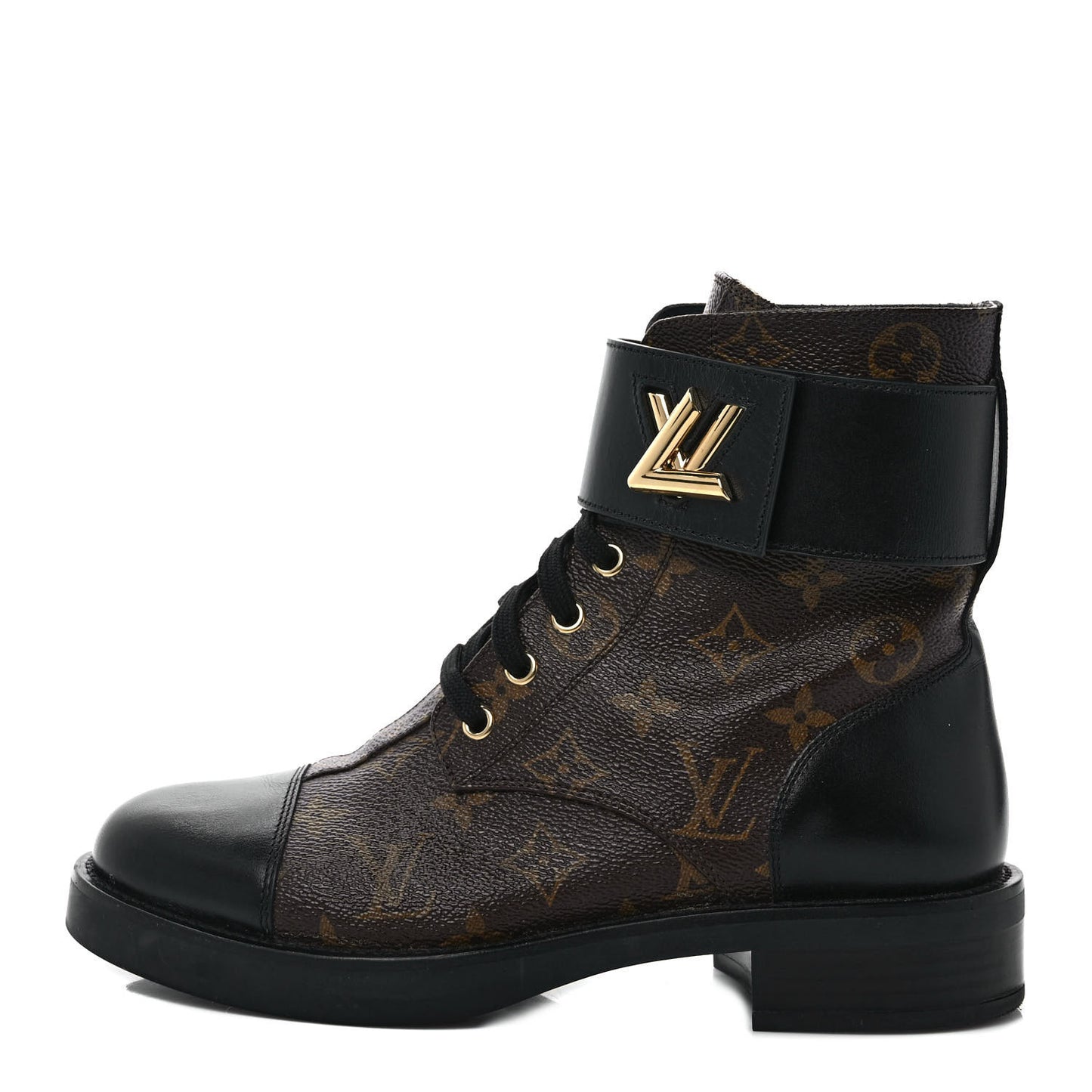 Calfskin Monogram Wonderland Flat Ranger Boots 38 Black