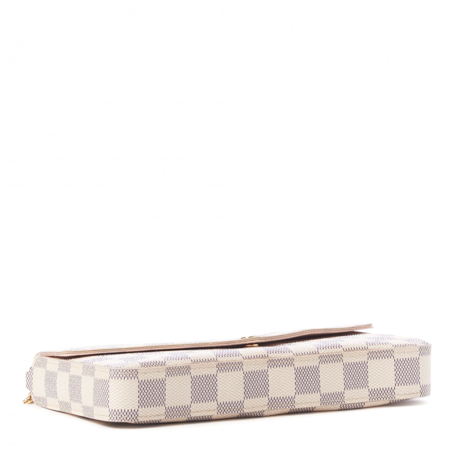 Louis Vuitton Damier Azur Pochette Felicie Chain Wallet Rose Ballerine 5 of 9