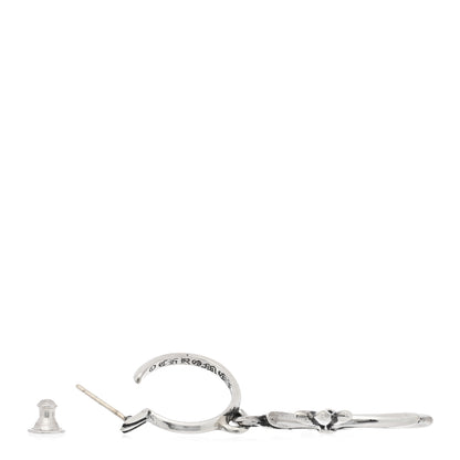 Chrome Hearts Sterling Silver Tiny CH Cross Hoop Drop Single Earring 3 of 4