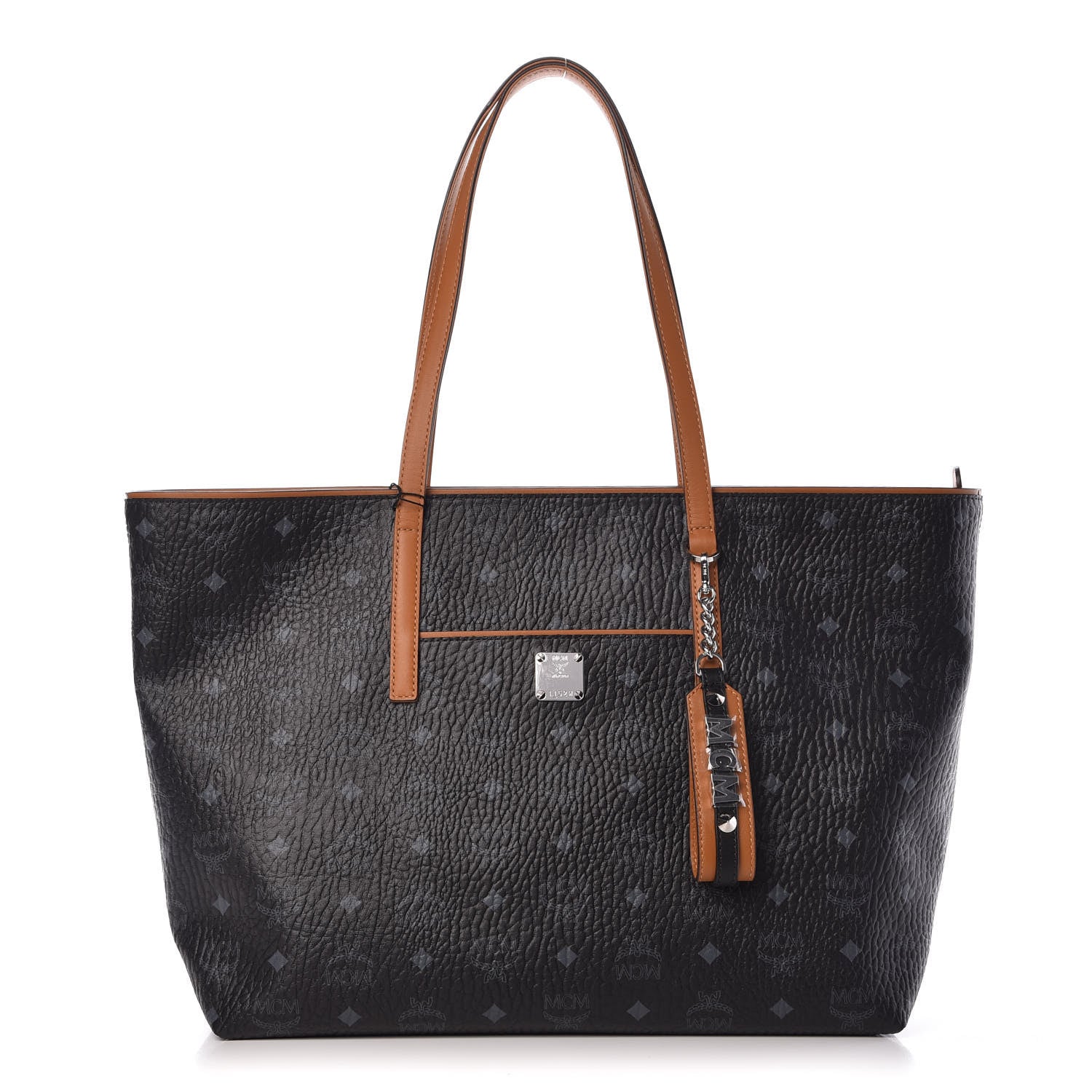 MCM Visetos Medium Anya Shopper Tote Black 1 of 10