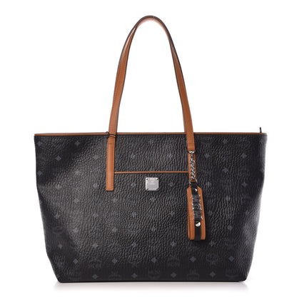 MCM Visetos Medium Anya Shopper Tote Black 1 of 10