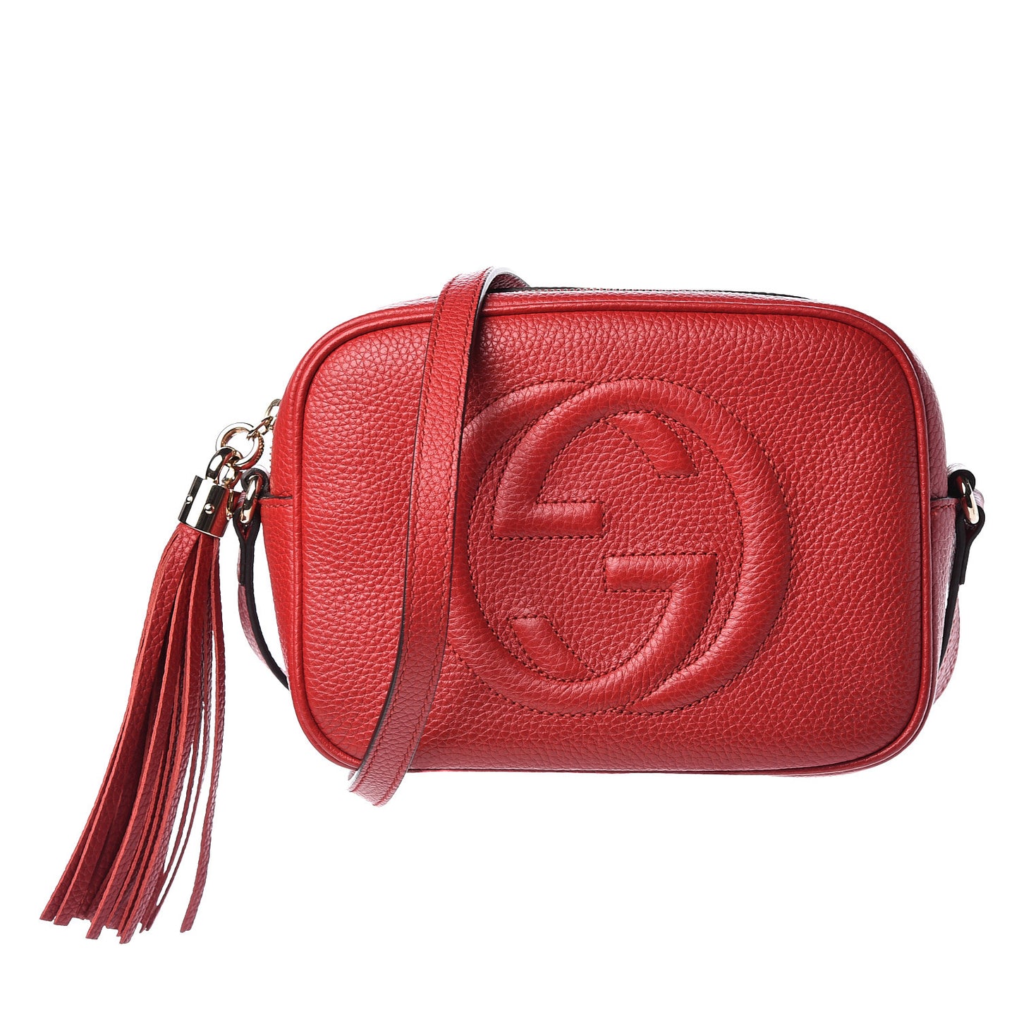 Pebbled Calfskin Small Soho Disco Bag Tabasco Red