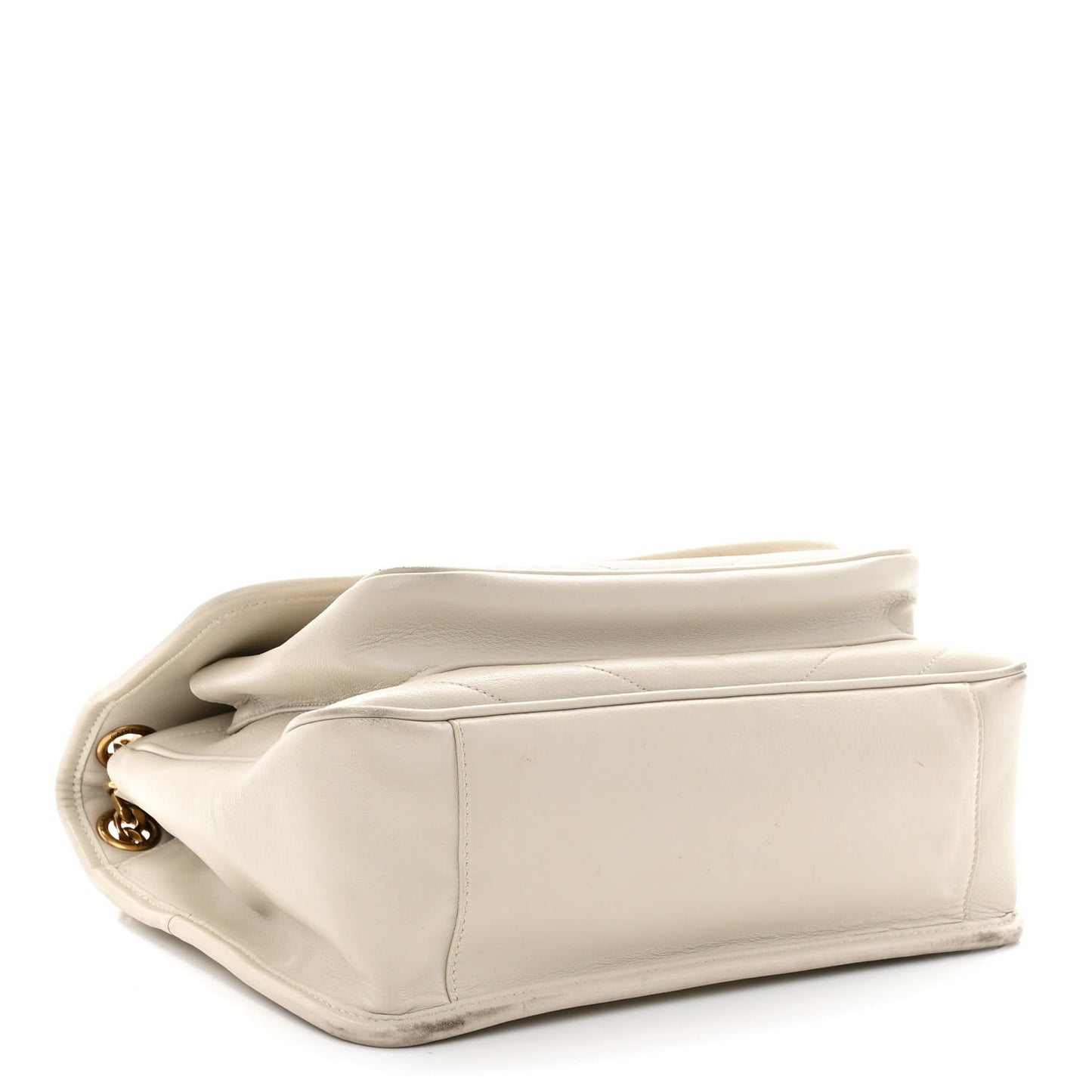 Lambskin Matelasse Monogram Medium Niki Chain Satchel Ivory