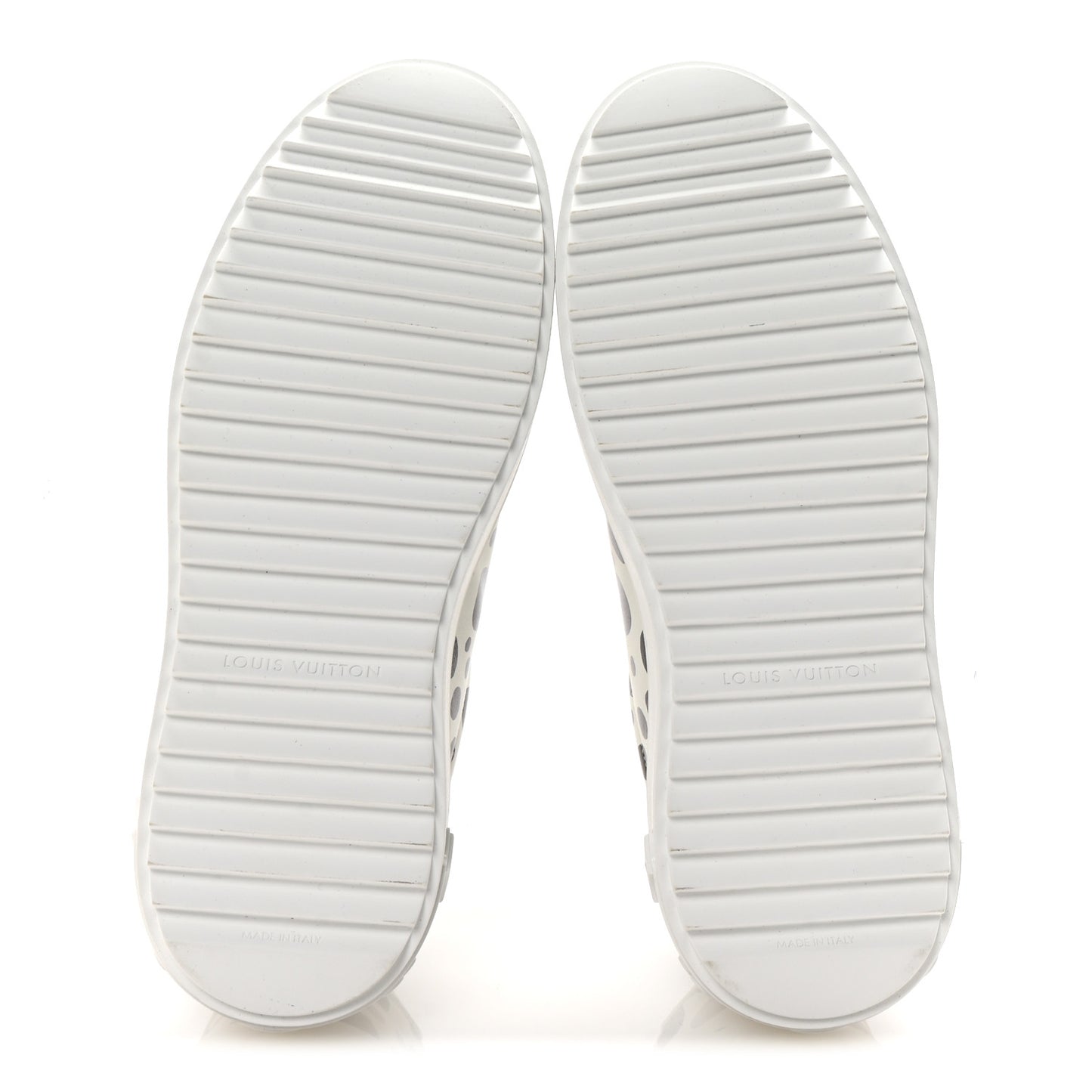 LV X YK Calfskin Printed Infinity Dots Time Out Sneakers 35.5 White