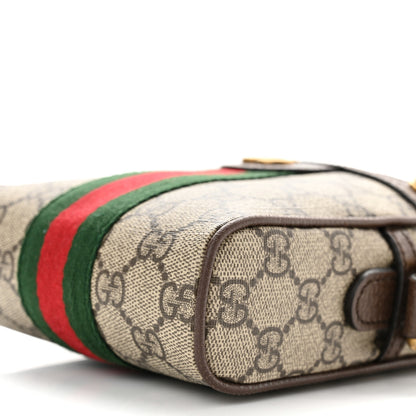 Gucci GG Supreme Monogram Web Mini Ophidia Messenger Brown 10 of 11