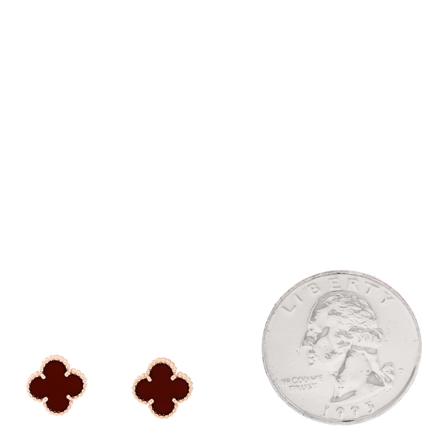 18K Rose Gold Carnelian Sweet Alhambra Earrings