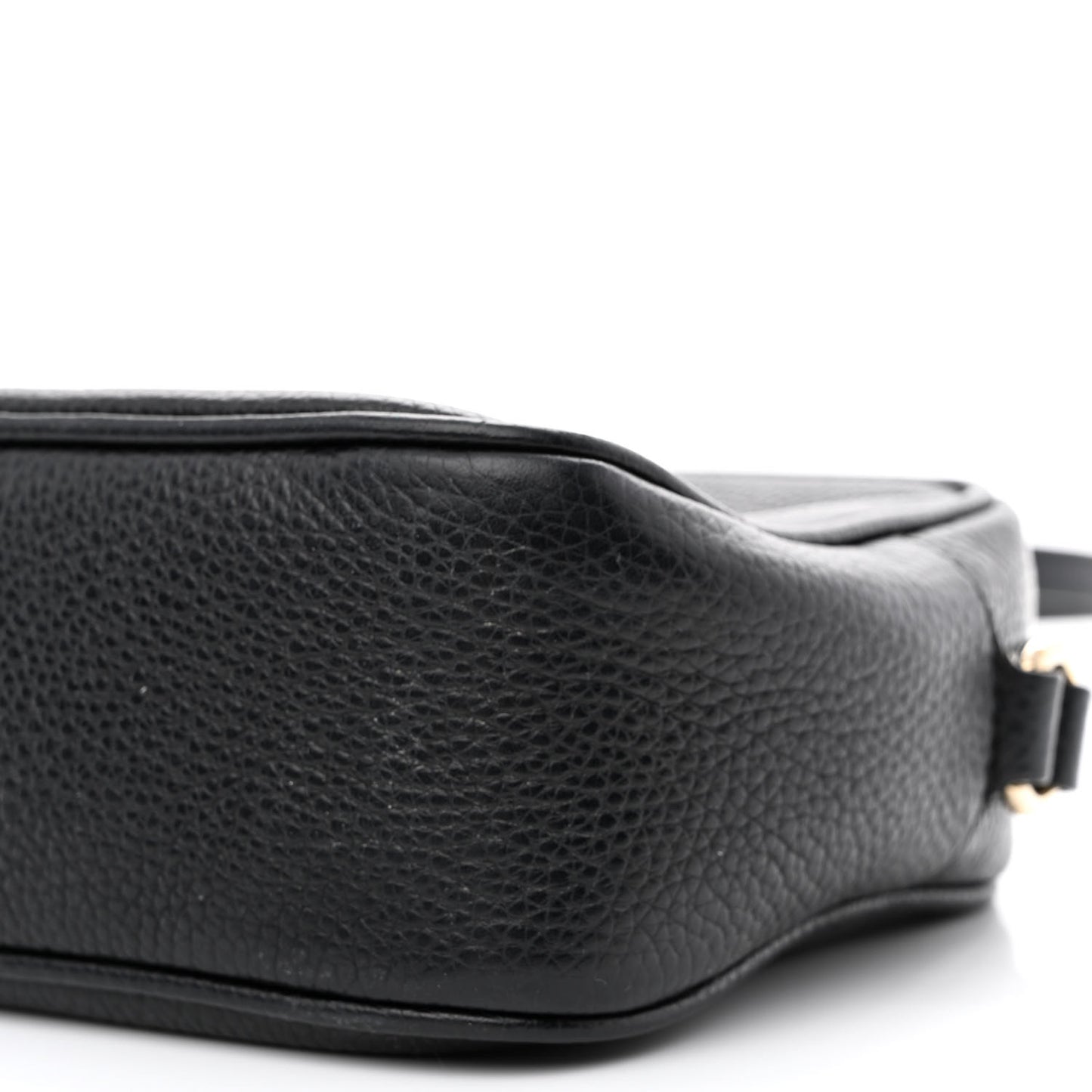 Pebbled Calfskin Small Soho Disco Bag Black