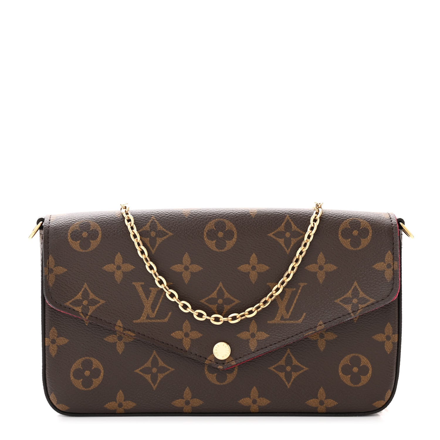 Louis Vuitton Monogram Pochette Felicie Chain Wallet Fuchsia 1 of 11