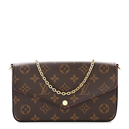 Louis Vuitton Monogram Pochette Felicie Chain Wallet Fuchsia 1 of 11