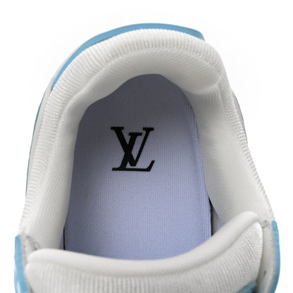 Louis Vuitton Calfskin Monogram Womens LV Trainer Sneakers 39.5 Sky Blue 8 of 9
