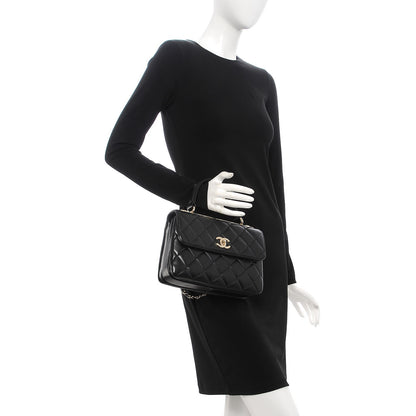 Chanel Lambskin Quilted Small Trendy CC Dual Handle Flap Bag Black 3 of 10