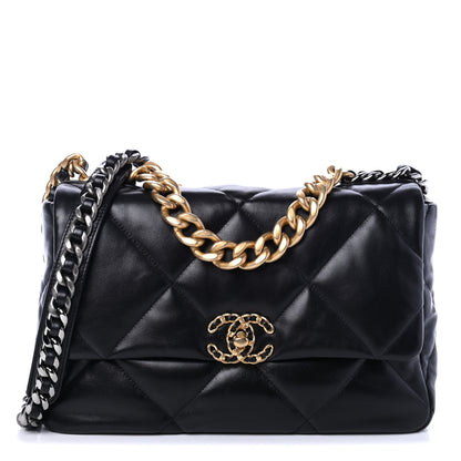 Chanel Lambskin Quilted Large Chanel 19 Flap Black 1 of 4