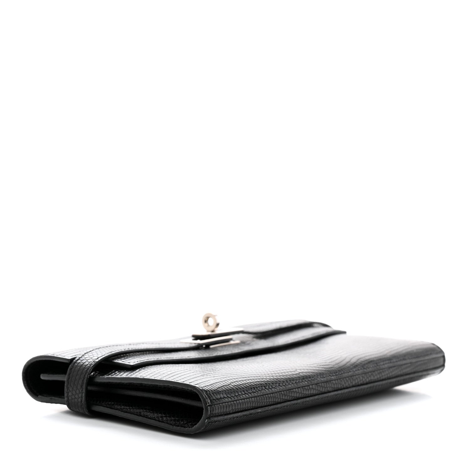 Hermes Lizard Kelly Longue Wallet Black 4 of 7