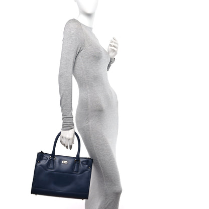 Salvatore Ferragamo Calfskin Briana Tote Navy 2 of 9