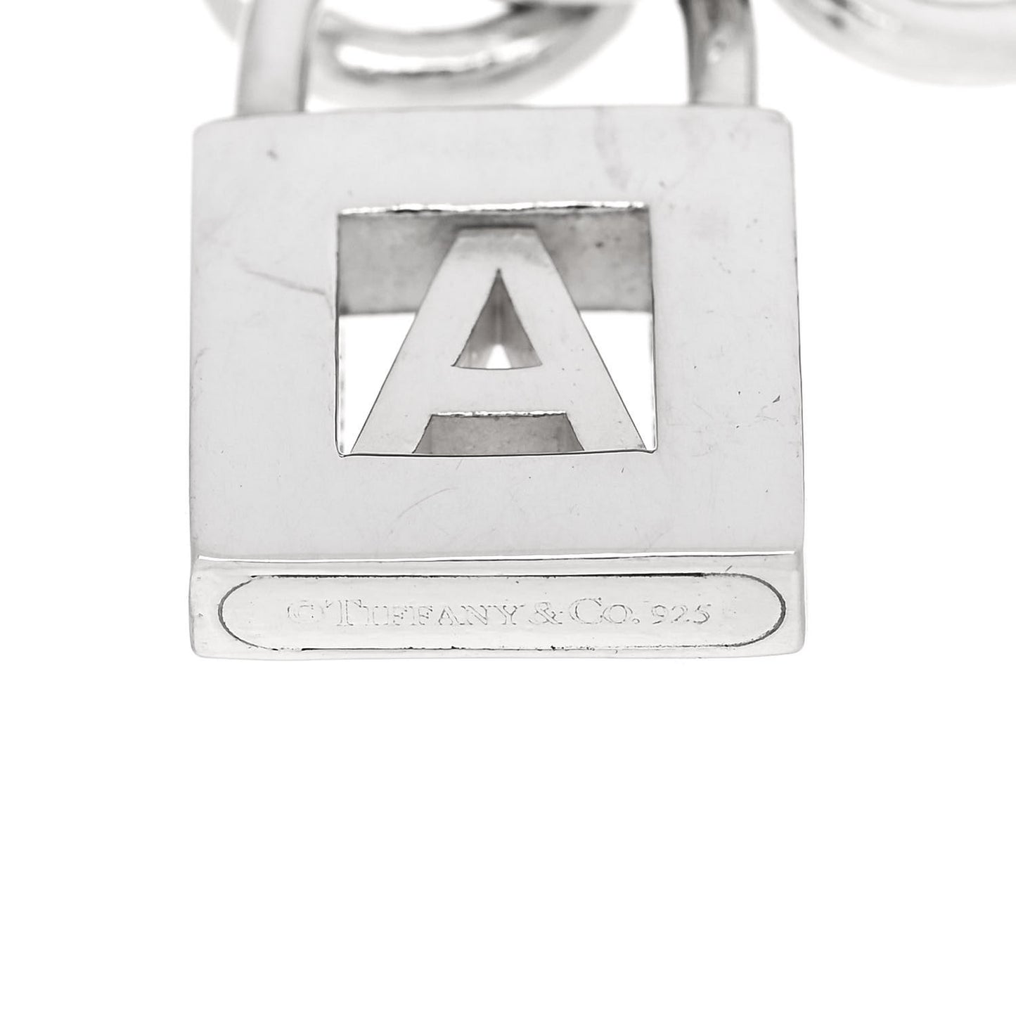 Sterling Silver Initial A Lock Charm Bracelet
