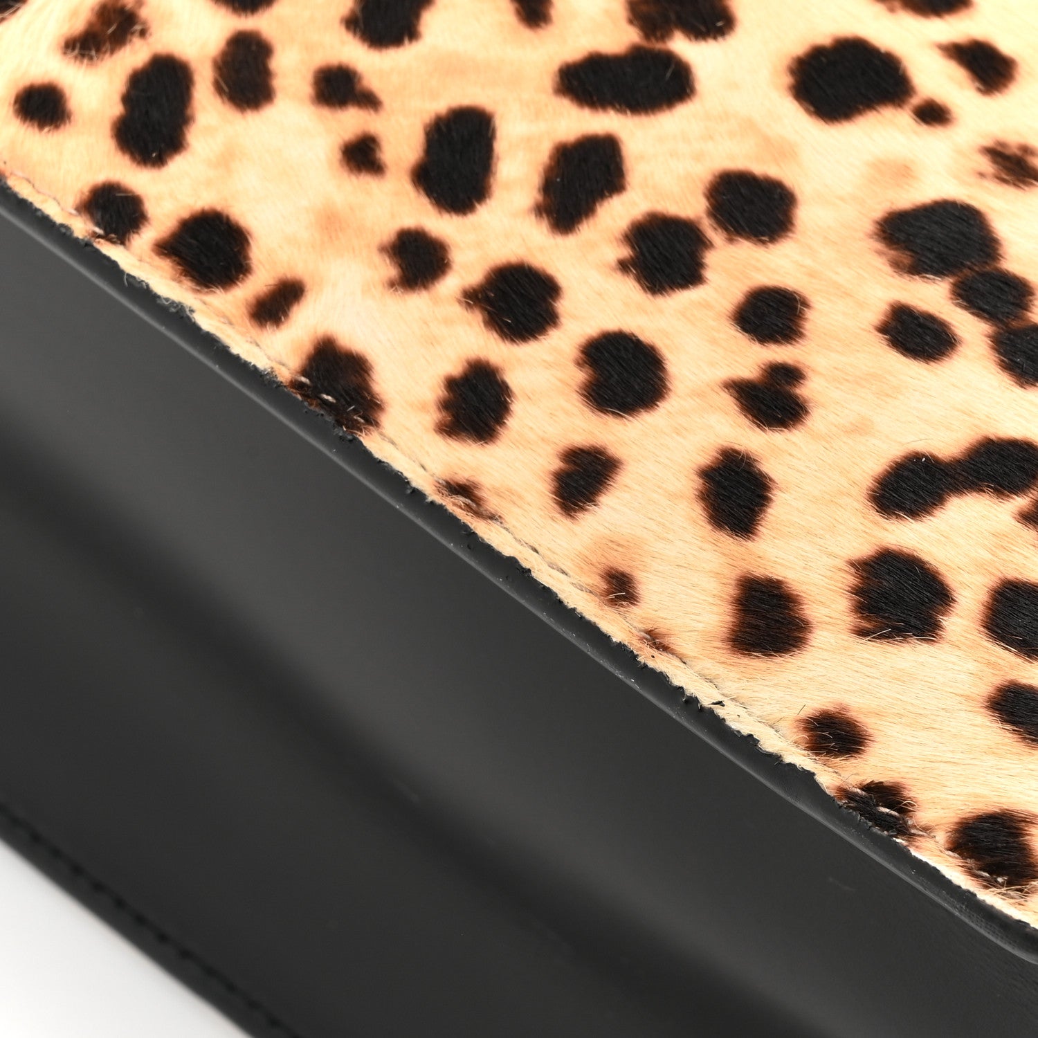 Gucci Calf Hair Leopard Print Medium Sylvie Top Handle Bag Naturale Black 12 of 14