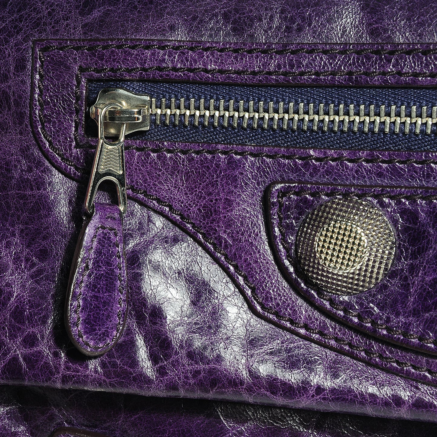 Chevre Giant 21 Silver Hardware Envelope Clutch Violet