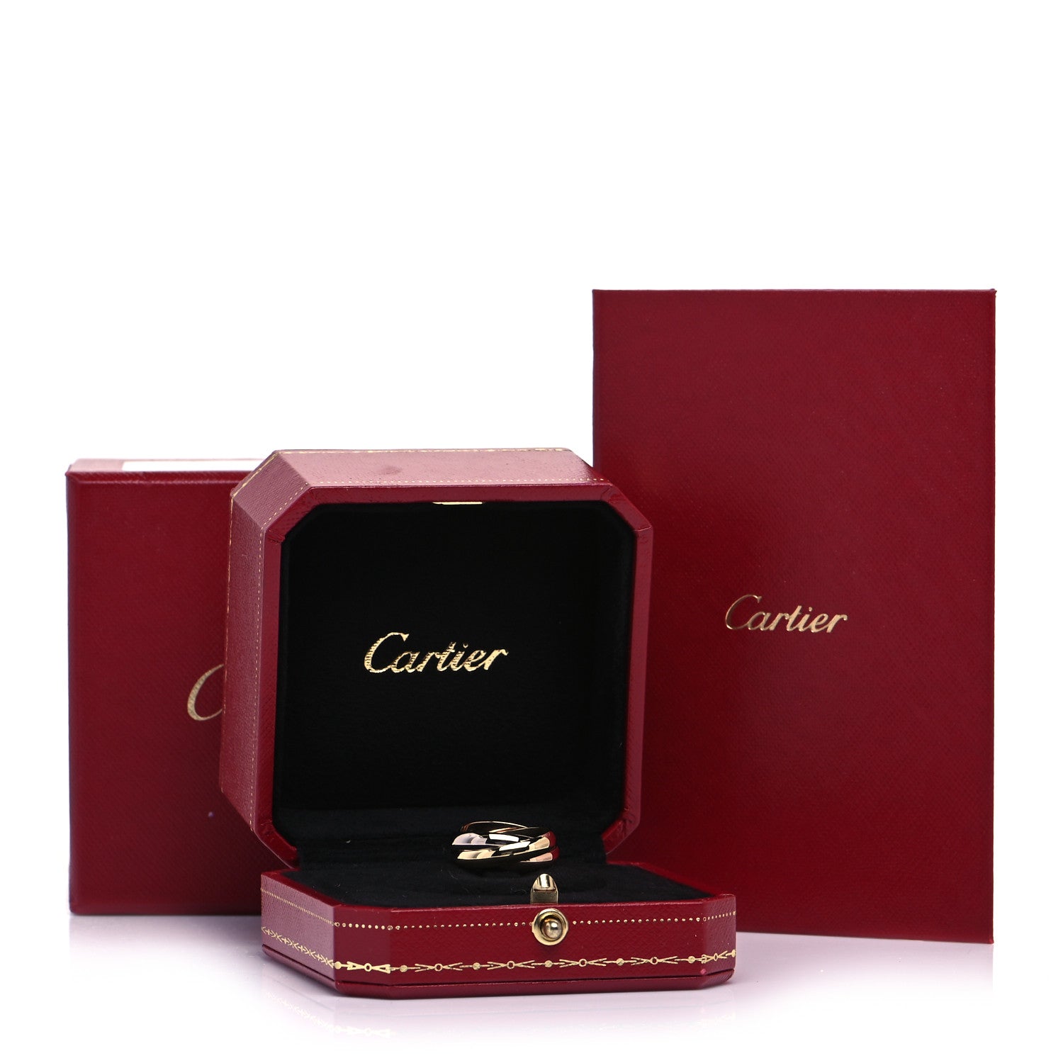 Cartier 18K Pink Yellow White Gold Classic Trinity Ring 49 5 6 of 6