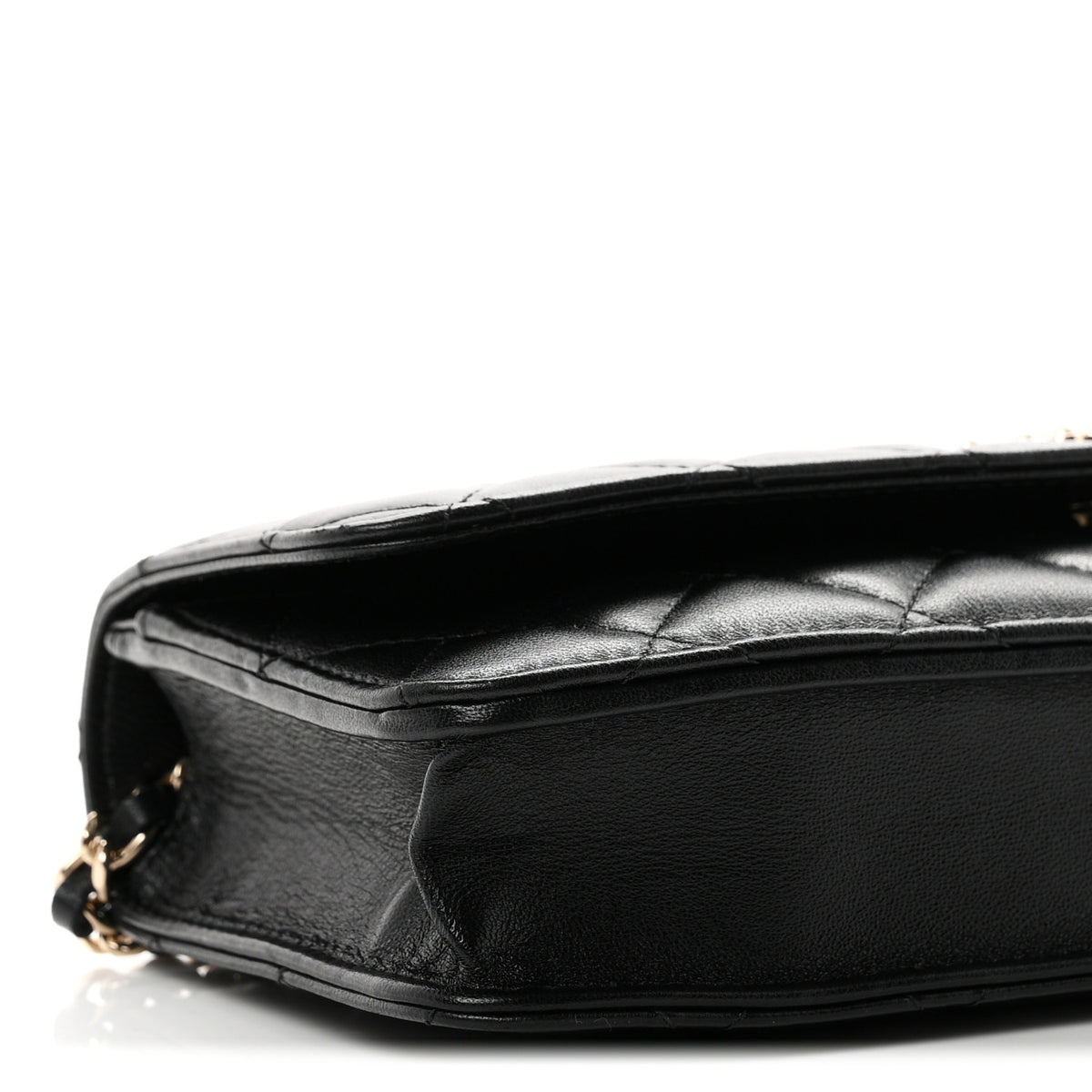 Chanel Lambskin Quilted Pearl CC Flap Clutch Black 10 of 11