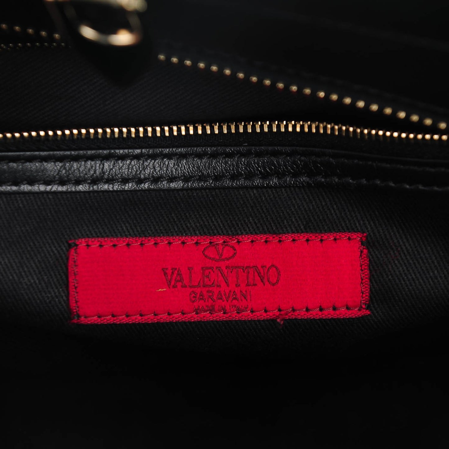Vitello Rockstud Double Handle Tote Black