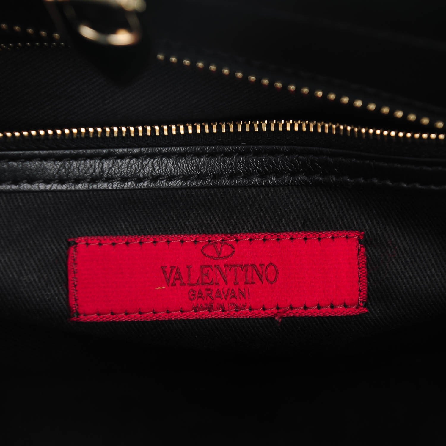 Valentino Garavani Vitello Rockstud Double Handle Tote Black 6 of 7