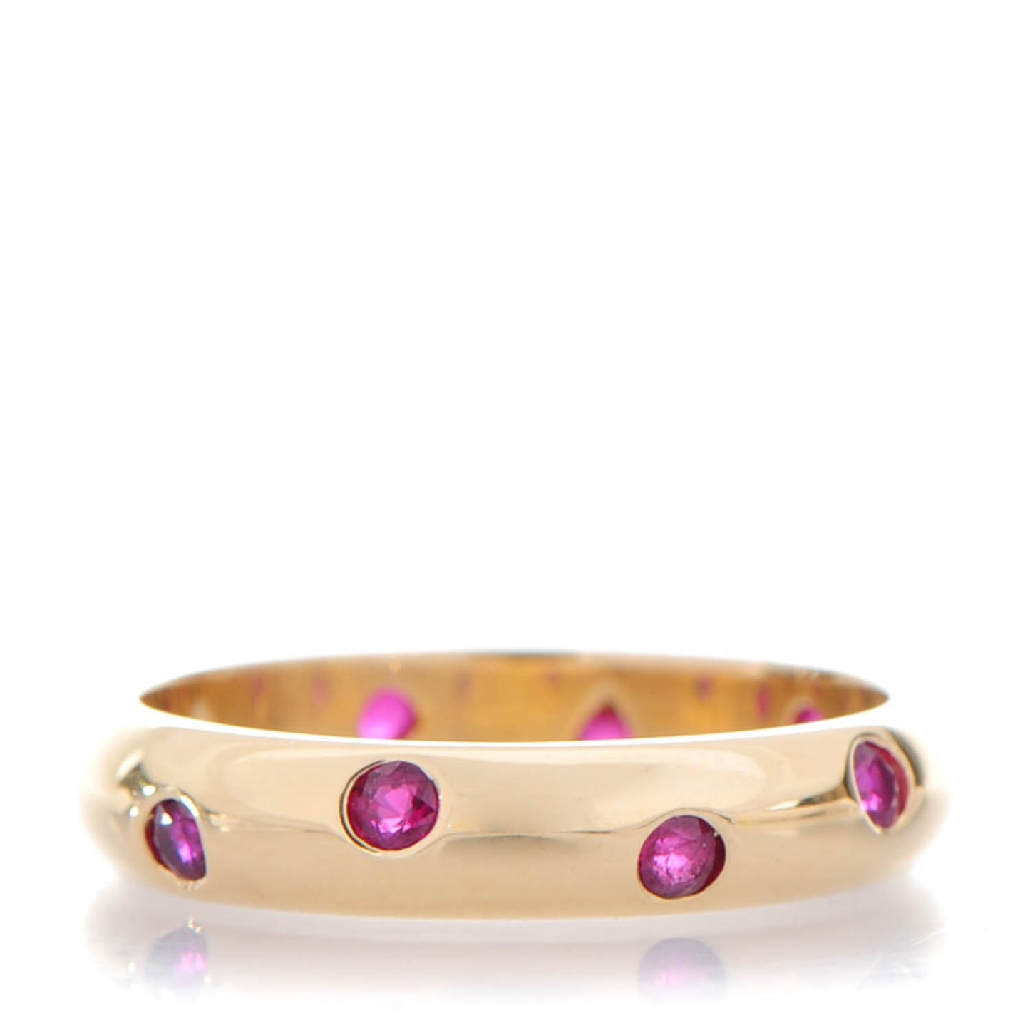 18K Yellow Gold Ruby Etoile Band Ring 7