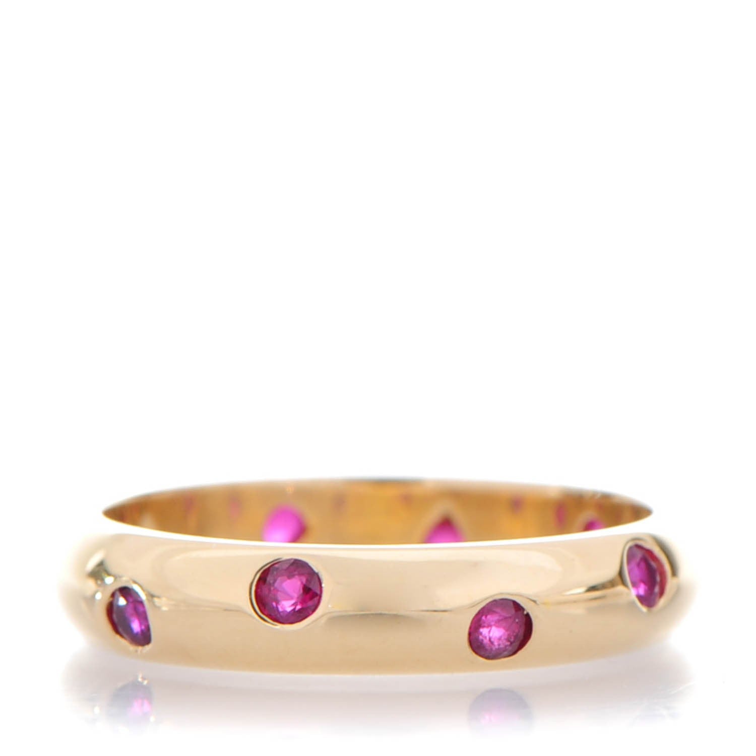 Tiffany 18K Yellow Gold Ruby Etoile Band Ring 7 1 of 4