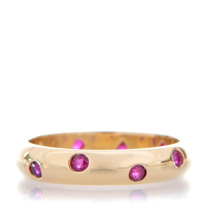 Tiffany 18K Yellow Gold Ruby Etoile Band Ring 7 1 of 4