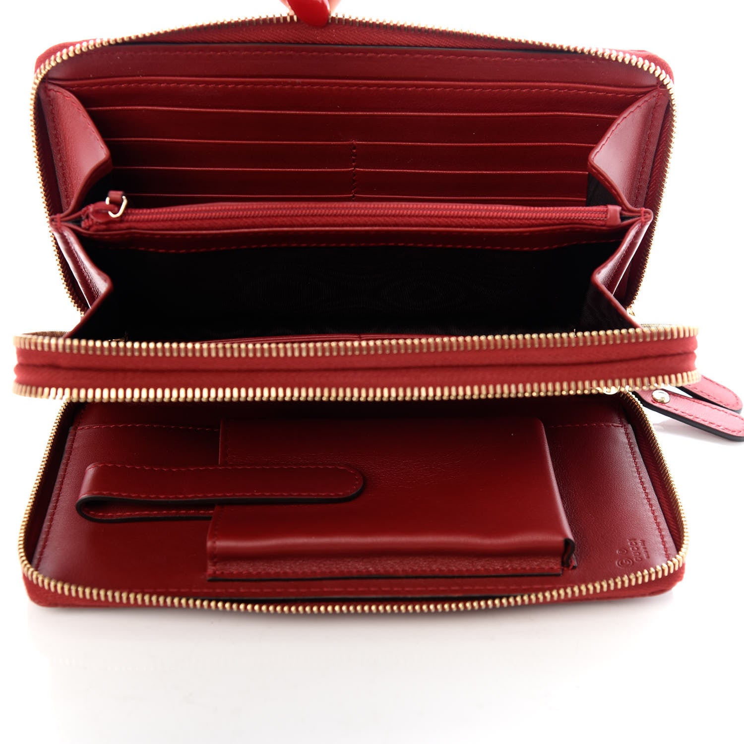 Gucci Microguccissima Zip Around Top Handle Travel Wallet Red 5 of 8