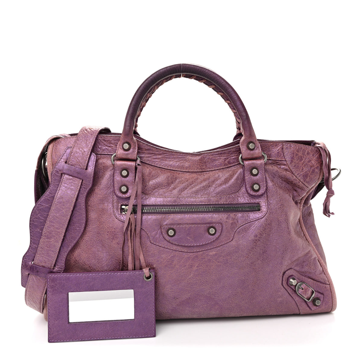 Agneau Classic Hardware City Metallic Purple
